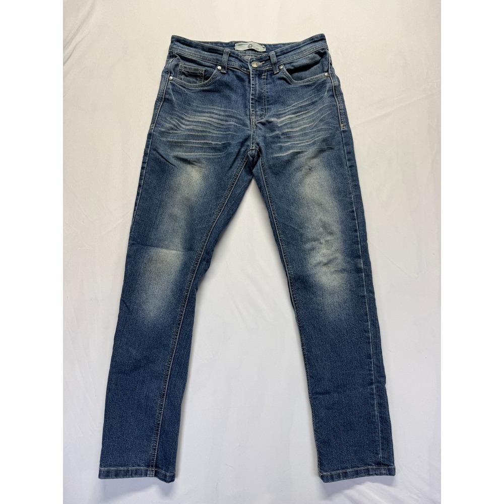Refinery Republic Jeans Mens‎ 30x30 Blue Whiskered Denim Low Rise Straight Leg